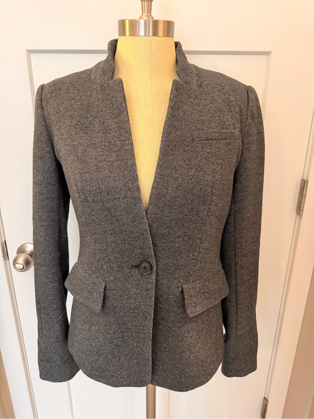 LOFT Charcoal Grey One-Button Blazer